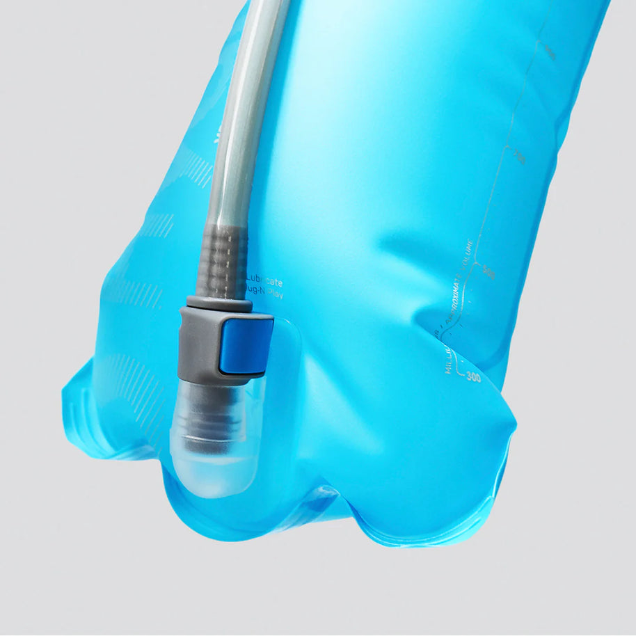 Velocity Reservoir by Hydrapak in blue, 1.5L lightweight hydration reservoir with ergonomic slide-seal top for running and outdoor use