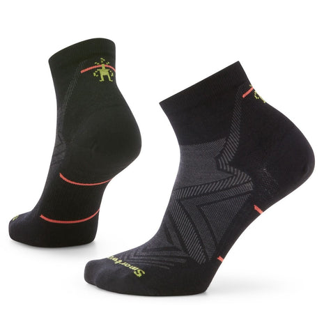 Run Zero Cushion Ankle Socks - Women by SmartWool in black with Indestructawool and Shred Shield for durable running use