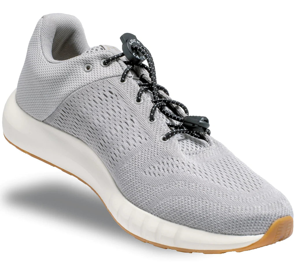 Lock Laces - No Tie Shoelaces in black and white by Lock Laces with double eyelet lock for easy, secure fit and all-day comfort