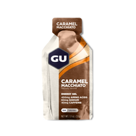 Original Energy Gel by GU Energy in caramel macchiato, quick energy gel with amino acids and caffeine for running and endurance activities