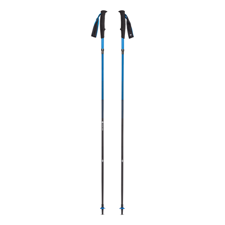 Distance Carbon Z Poles by Black Diamond in blue and black, lightweight 100% carbon foldable poles for fast travel and running store use.