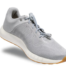 Lock Laces - No Tie Shoelaces in light grey with double eyelet lock, easy install, one size fits all, ideal for running and outdoor use