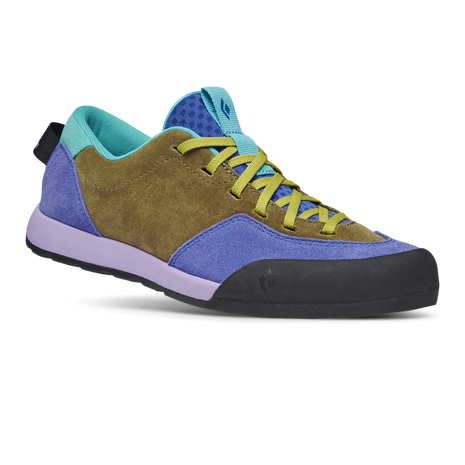 Prime Shoes - Women - FINAL SALE by Black Diamond in green, blue, and purple suede with durable sole and weather-resistant comfort for lifestyle and outdoor use
