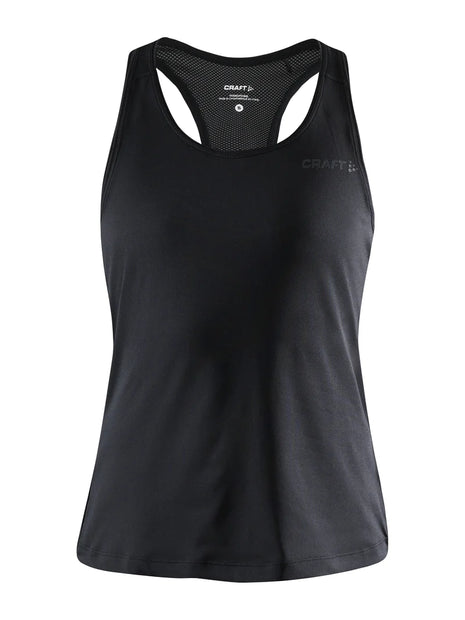 ADV Essence Singlet - Women by Craft in black, soft recycled polyester with moisture transport, ideal for everyday training and running.