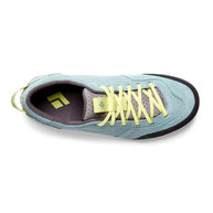 Prime Shoes - Women - FINAL SALE by Black Diamond in light blue suede with yellow accents, durable and weather-resistant for versatile outdoor use