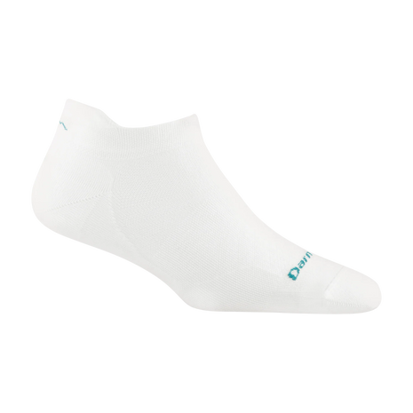 Run No Show Tab Ultra-Lightweight Running Sock - Women by Darn Tough in white, Merino wool, sweat-wicking, blister protection