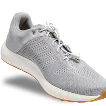 Lock Laces - No Tie Shoelaces in grey with double eyelet lock, easy install, one size fits all, ideal for running and outdoor use